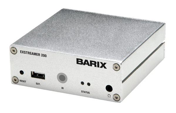 Barix Exstreamer-200:  IP-Audio Decoder with built-in amplifier.