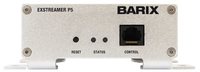 Barix Exstreamer-P5:  POE Enabled IP-Audio Decoder with built-in amplifier.